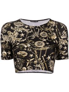 Philipp Plein t-shirt crop à imprimé graphique - Noir