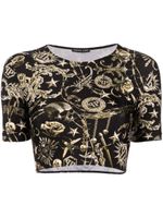 Philipp Plein t-shirt crop à imprimé graphique - Noir - thumbnail