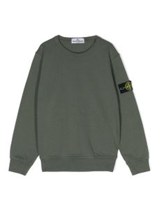 Stone Island Junior sweat en coton à patch Compass - Vert