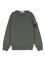 Stone Island Junior sweat en coton à patch Compass - Vert - thumbnail