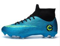 Outdoor High-Top anti-slip Soccer cleats training sneakers voor mannen grootte: 44 (2039 blauwe lange nagel)