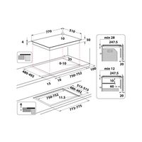 Whirlpool WB B4877 NE Zwart Ingebouwd 77 cm Inductiekookplaat zones 4 zone(s) - thumbnail