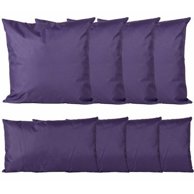 Bank/tuin kussens set - binnen/buiten - 8x stuks -paars - In 2 formaten laag/hoog Bank/tuin kussens set - binnen/buiten - 8x stuks -paars - In 2 formaten laag/hoog