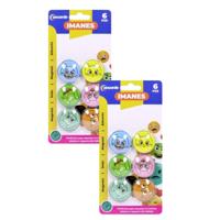 Magneten rond - katten/poezen design - multi kleuren - 12x stuks - D4 cm - hobby/koelkast magneetjes