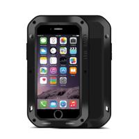 LOVE MEI voor de iPhone 7 Professional en krachtige stofdicht Shockproof anti-slip metaal beschermende Case(Black)