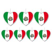 7-delige hou van Mexico versiering set hartjes van 14 cm en 28 cm - thumbnail