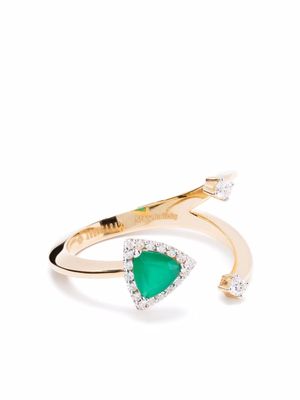 Anapsara bague Micro Cosmos en or 18ct ornée de diamants et d'onyx