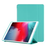 PU plastic bodem geval opvouwbare vervorming links en rechts Flip lederen draagtas met drie voudige beugel & Smart Sleep voor iPad Air3 2019 (mintgroe