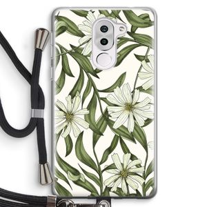 Wit bloemenpatroon: Honor 6X Transparant Hoesje met koord