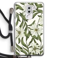 Wit bloemenpatroon: Honor 6X Transparant Hoesje met koord