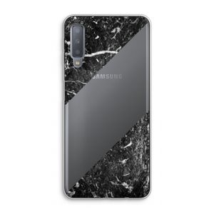Zwart marmer: Samsung Galaxy A7 (2018) Transparant Hoesje
