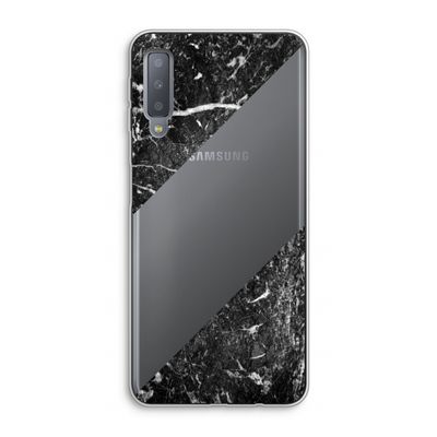 Zwart marmer: Samsung Galaxy A7 (2018) Transparant Hoesje