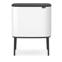 Brabantia Bo Touch Bin Afvalemmer - 3x11 liter - 3 kunststof binnenemmers - wit 313523
