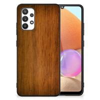Samsung Galaxy A32 4G | A32 5G Enterprise Editie Houten Print Telefoonhoesje Donker Hout - thumbnail
