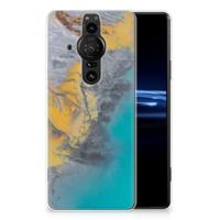 Sony Xperia Pro-I | TPU | Siliconen hoesje | Marble Blue Gold
