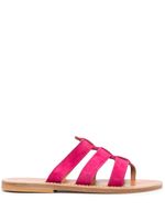 K. Jacques Slippers van kalfsleer - Roze - thumbnail