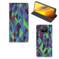 Xiaomi Poco X3 Pro | Poco X3 Stand Case Abstract Green Blue Xiaomi Poco X3 Pro | Poco X3 Stand Case Abstract Green Blue