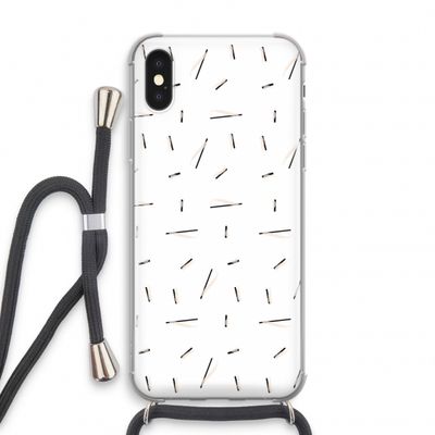 Hipster stripes: iPhone XS Transparant Hoesje met koord