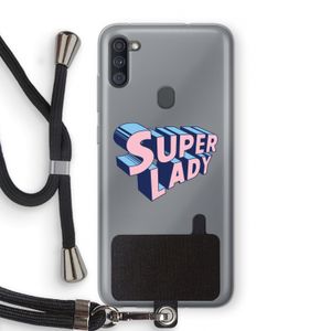 Superlady: Samsung Galaxy A11 Transparant Hoesje met koord