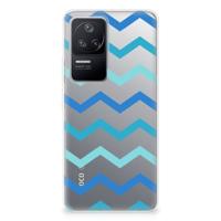 Xiaomi Poco F4 | TPU bumper | Zigzag Blauw