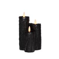 Druipkaars 3x3d vlam 16,5x11 cm zwart - Annas collection