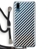 Strepen zwart-wit: Huawei P20 Transparant Hoesje met koord