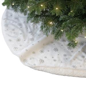 Kerstboomrok - wit - sneeuwvlokken - D100 cm - polyester - kerstboomkleed