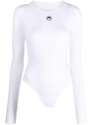 Marine Serre body en coton à imprimé croissant de lune - Blanc