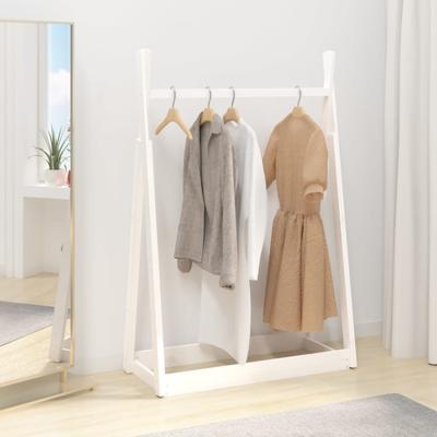 Kledingrek 100x45x150 cm massief grenenhout wit