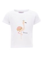 Mimi Tutu t-shirt en coton à imprimé flamant rose - Blanc