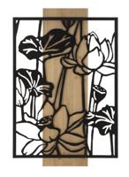 WANDPANEEL LOTUS IJZER EN HOUT CM 60X2X90