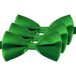 3x Groene verkleed vlinderstrikken/vlinderdassen 12 cm voor dames/heren   -