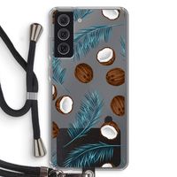 Kokosnoot roze: Samsung Galaxy S21 FE Transparant Hoesje met koord