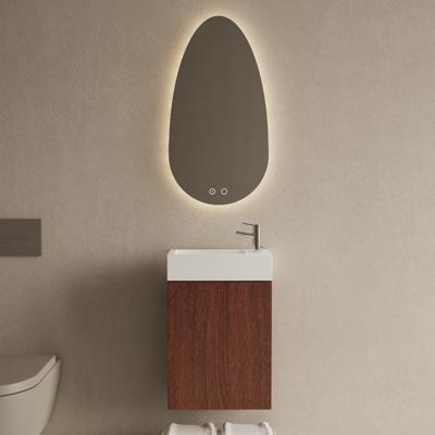 Toiletmeubel Set Gliss Design Riga Choco Eiken Fontein Glans Wit