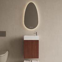Toiletmeubel Set Gliss Design Riga Choco Eiken Fontein Glans Wit