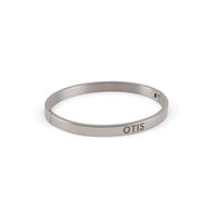 Bangle armband met naam - zilverkleurig