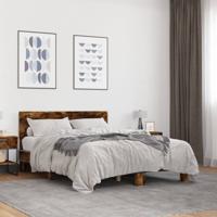 Bedframe bewerkt hout metaal gerookt eikenkleurig 120x200 cm