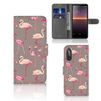 Sony Xperia 10 II | Telefoonhoesje | Met pasjeshouder | Flamingo