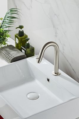 Fonteinkraan SaniClear Exclusive | Opbouw | Koudwater kraan | Standaard model | 1-knop | Rond | RVS look