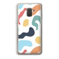 Memphis Shapes Blue: Samsung Galaxy A8 (2018) Transparant Hoesje