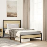 Bedframe zonder matras metaal sonoma eikenkleurig 107x203 cm