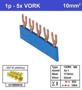 SEP Verdeelkam 1f Vork 5p 18mm blauw F01005B06