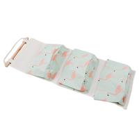 Katoen linnen opknoping opberg zak 3 zakken Wall Mounted garderobe hang Bag Wall Pouch cosmetische speelgoed organisator (groene Flamingo)