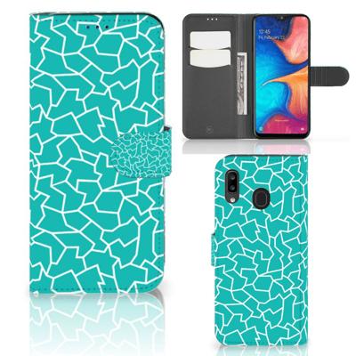 Samsung Galaxy A30 Hoesje Cracks Blue