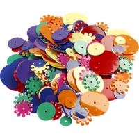 Creativ Company Pailletten, rond, afm 10-25 mm, diverse kleuren, 250 gr/ 1 doos