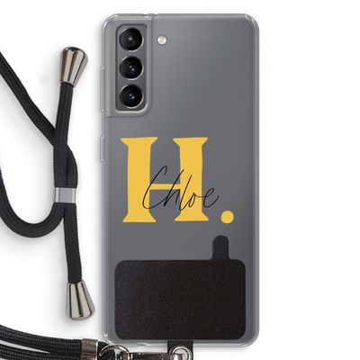 Amber Script: Samsung Galaxy S21 Transparant Hoesje met koord