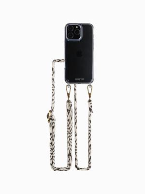 Høyde iPhone 16 Pro backcover - Telefoonhoes met koord - Blanc Bliss