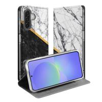 Telefoonhoesje met magneet Samsung Galaxy A17 Marble White Black