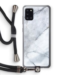 Witte marmer: Samsung Galaxy A31 Transparant Hoesje met koord
