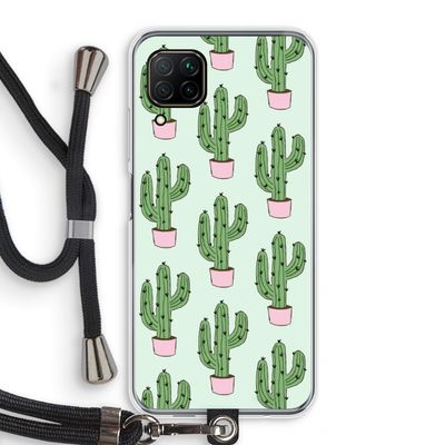 Cactus Lover: Huawei P40 Lite Transparant Hoesje met koord